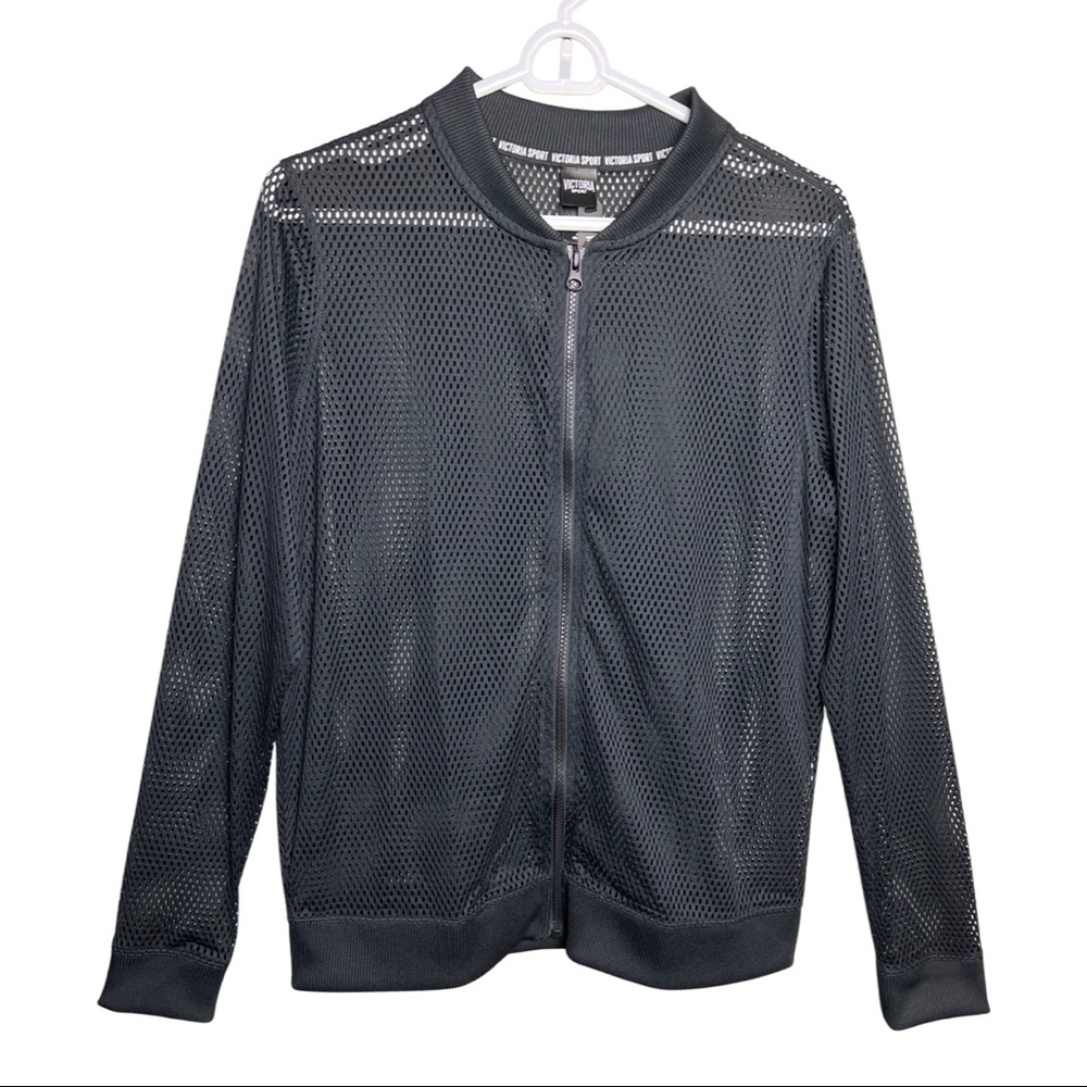 Black Mesh Bomber Jacket